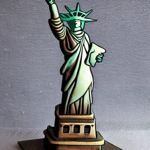 Prompt: steampunk statue of liberty