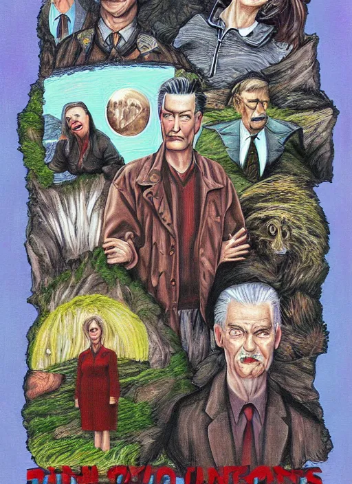 Image similar to Twin Peaks artwork by Ron Lesser