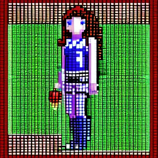 Prompt: 8 - bit video game sprite of a female adventurer, pixel art, great quality