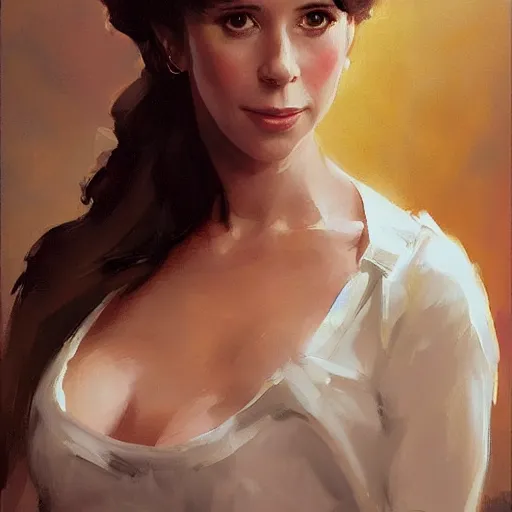 Prompt: portrait of jennifer love hewitt greg manchess painting by sargent and leyendecker, studio ghibli, fantasy, medium shot, asymmetrical, intricate, elegant, matte painting, illustration, hearthstone, by greg rutkowski, by greg tocchini, by james gilleard, by joe fenton