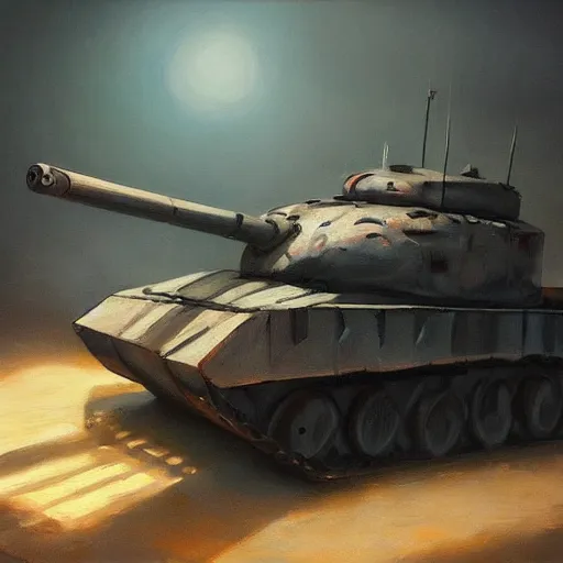 Image similar to tank made of paper, oil painting, artstation, dramatic lighting,, beautiful