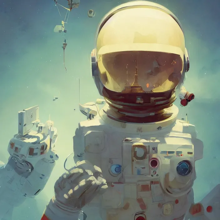 Prompt: a beautiful painting of a astronaut by sergey kolesov and pascal blanche and greg rutkowski. in style of digital art. colorful comic, symmetry, hyper detailed. octane render. trending on artstation