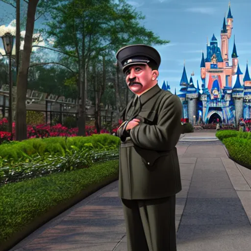 Prompt: hitler at disney world, photorealistic, 4k, high detial