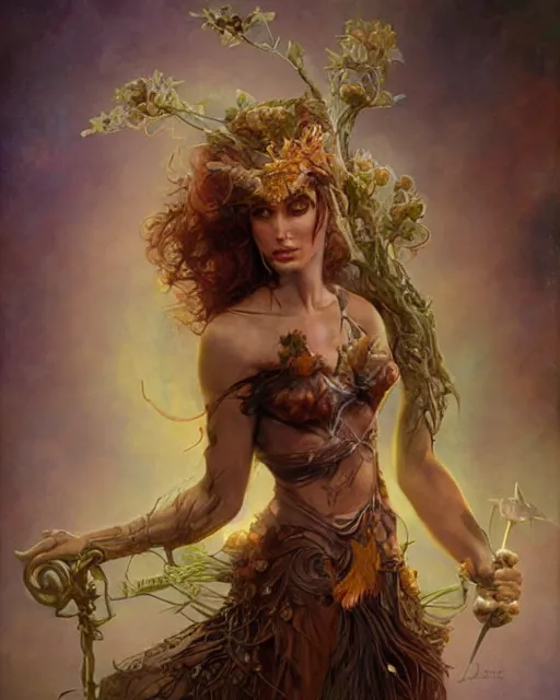 Prompt: dryad, stern like athena, a singer, portrait, magic the gathering art, studio lighting by jessica rossier and brian froud and gaston bussiere