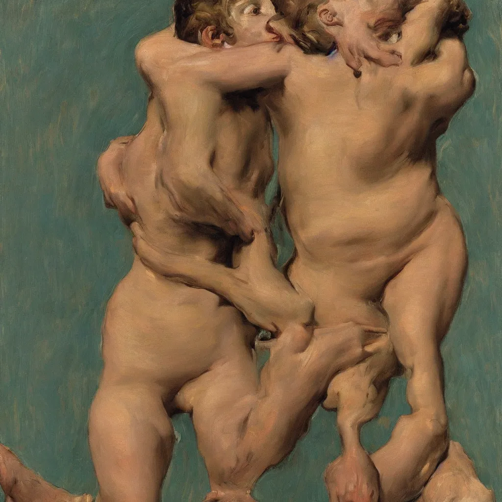Prompt: high quality high detail painting by lucian freud, jenny savile, ilya repin and john singer sargent, mutation and elastic skin, turquoise, hd