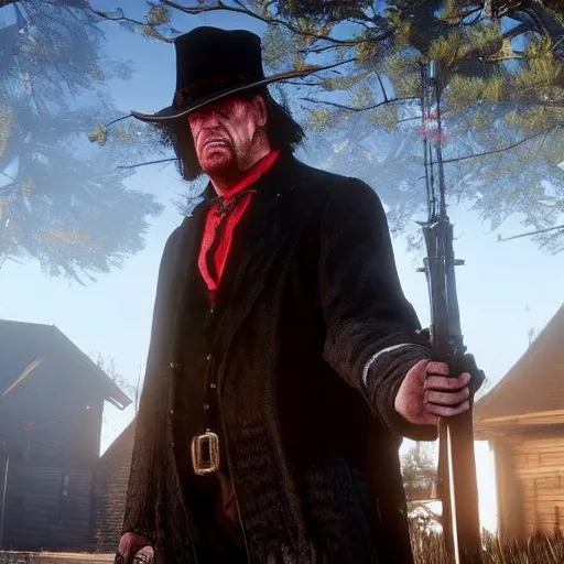 Prompt: The Undertaker in Red Dead Redemption 2