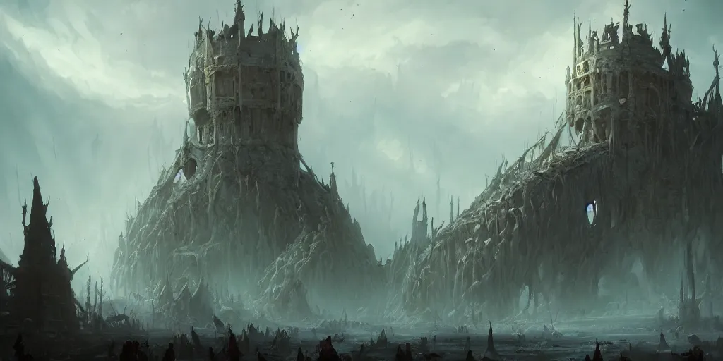 Image similar to The Undead King of White Tower. In style of Greg Rutkowski, Jesper Ejsing, Makoto Shinkai, trending on ArtStation, fantasy, great composition, concept art, highly detailed, scenery, 8K, Behance.