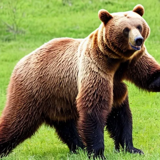 Image similar to a bear entering in picnic are, people are panicking and running