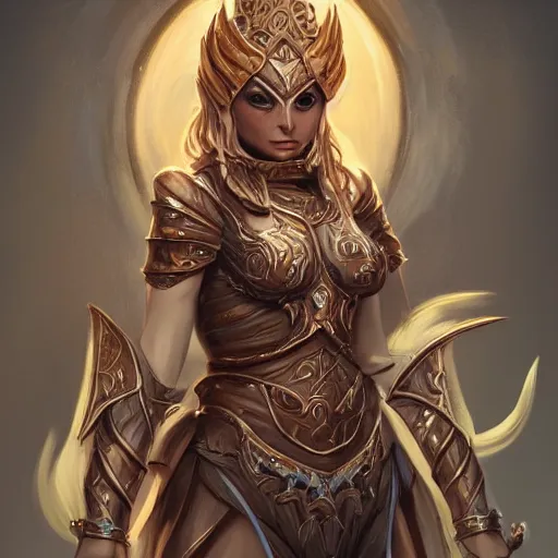 Image similar to beautiful earthen sorceress wearing wooden armor, trending on artstation, ultra fine detailed, hyper detailed, hd, concept art, digital painting