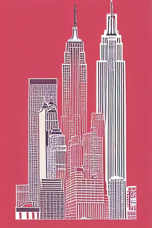 Image similar to minimalist boho style art of new york, illustration, vector art