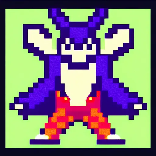 Image similar to pokemon db, pokemon monster inspired by ragnarok online, 1 2 8 bit, 1 0 0 0 x 1 0 0 0 pixel art, 4 k, super detailed, nintendo game, pixelart, high quality, no blur, sharp geometrical squares, concept pixelart