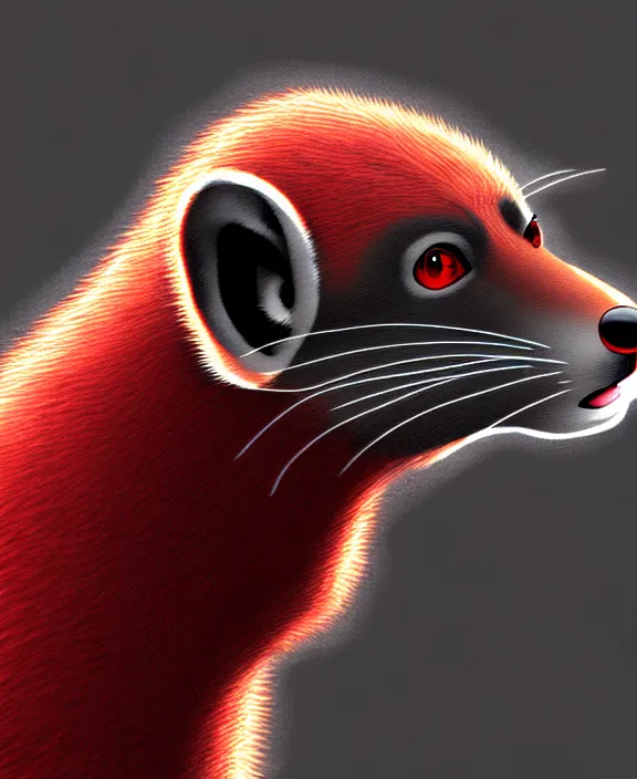 Image similar to furry - male - red - black - weasel - detective - fursona, ray tracing, photorealistic, trending on weasyl