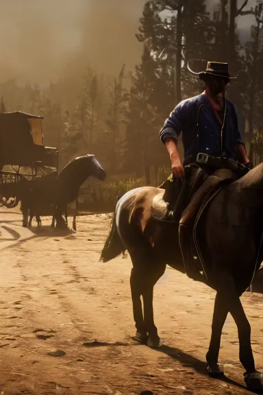 Prompt: among us in red dead redemption 2 screenshot