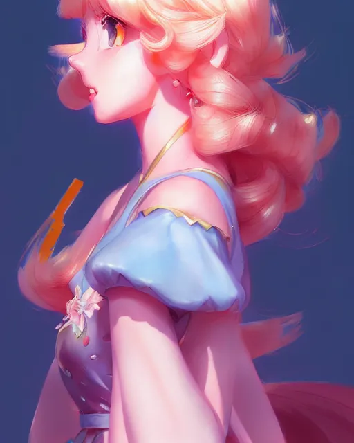 Image similar to princess peach, portrait shinkai makoto studio ghibli studio key hideaki anno sakimichan stanley artgerm lau rossdraws james jean marc simonetti elegant highly detailed digital painting artstation pixiv