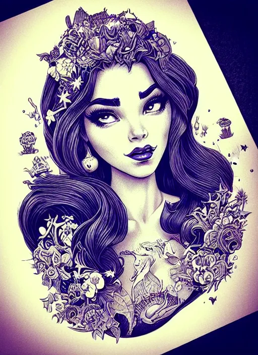 Image similar to highly detailed portrait of disney's jasmine, magnificent, photographic realistic background, by james gilleard, by joe fenton, by kaethe butcher, trending on instagram, award winning details