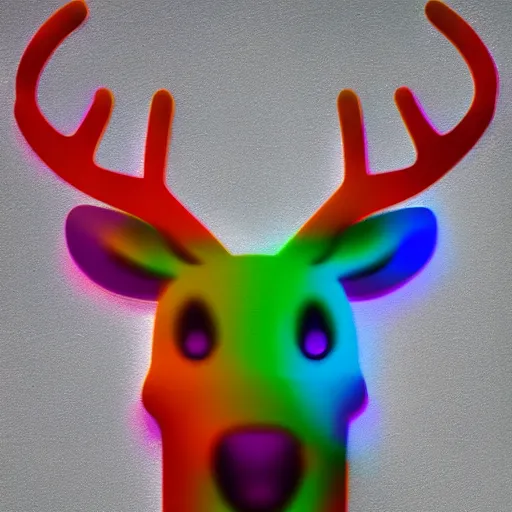 Image similar to Reindeer made out of shadows, neon, rainbow, fursona, furry,