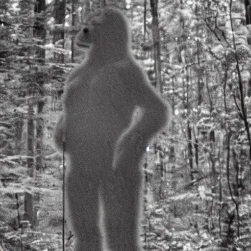 Image similar to a screen capture of found footage video of bigfoot, left behind by a missing hiker in 1 9 8 6