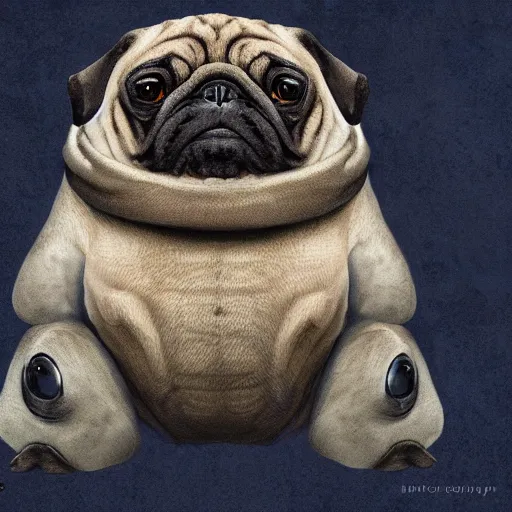 Image similar to A tardigrade with the eyes and mouth of a pug, national geographic-file-photograph, paywall-content, premium-award-winning, trending on artstation