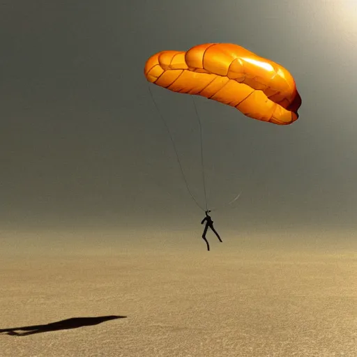 Image similar to Falling from the sky with no parachute, photorealistic