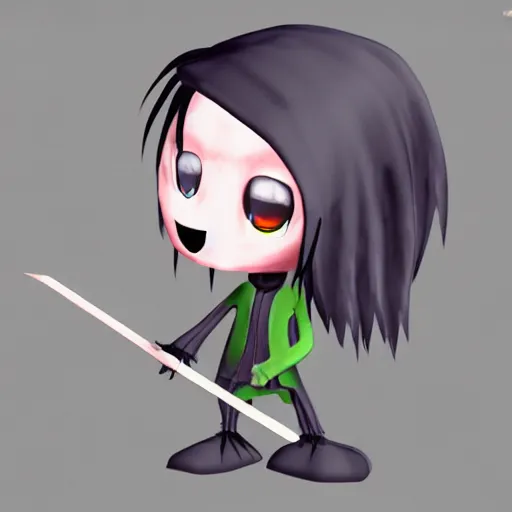 Image similar to grim reaper chibi video game render