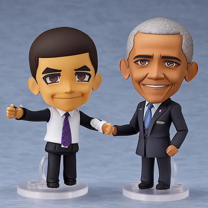 Prompt: Obama, An anime nendoroid of Obama, figurine, detailed product photo