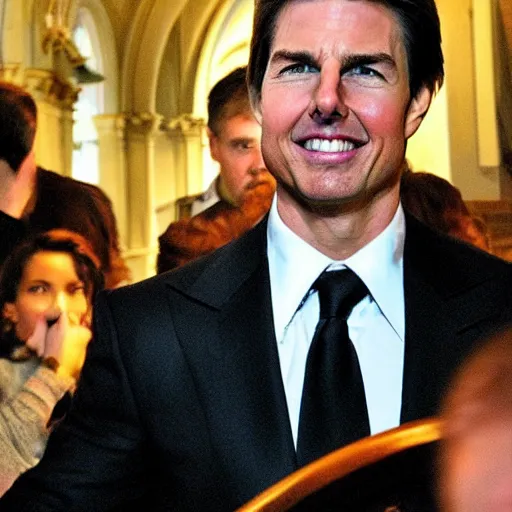 Prompt: “ tom cruise in the church of scientology ”