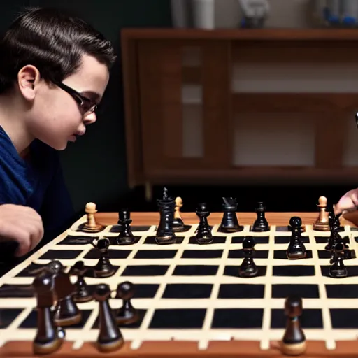 Image similar to felipe neto and magnus carsen playng chess, detailed 4 k