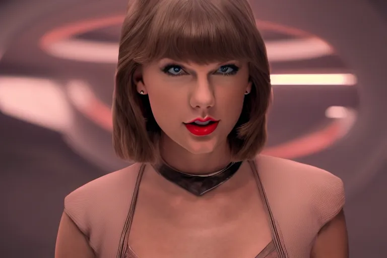 Image similar to Taylor Swift in Star Trek, 4K UHD image, octane render,