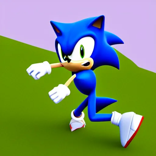 Prompt: low poly sonic