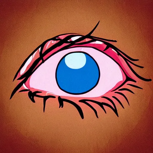 Image similar to eyeball in a person ’ s mouth, anime