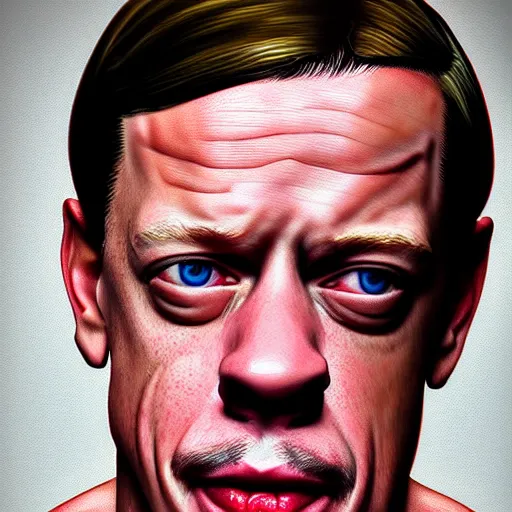 Prompt: the lovechild of john cena and steve buscemi from new jersey, realistic, hyperrealistic, 8 k resolution, hd quality, very detailed, highly detailed, intricate details, real life, real world, trending on artstation, 7 0 s photo