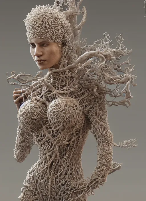 Image similar to high intricate sculpture of tremella - fuciformis, maria panfilova, andrea savchenko, mike kime, ludovic plouffe, qi sheng luo, oliver cook, trending on artstation