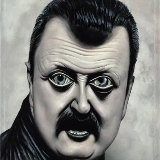 Prompt: Portrait by H.R.Giger of Igor Ivanovich Strelkov very degraded Abomination, photo-realistic, 2K, highly detailed, bodyhorror