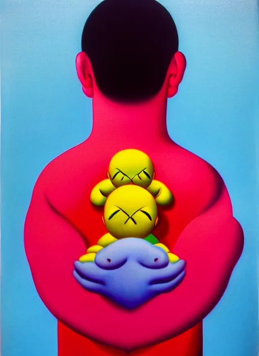 Image similar to love hurts by shusei nagaoka, kaws, david rudnick, airbrush on canvas, pastell colours, cell shaded, 8 k