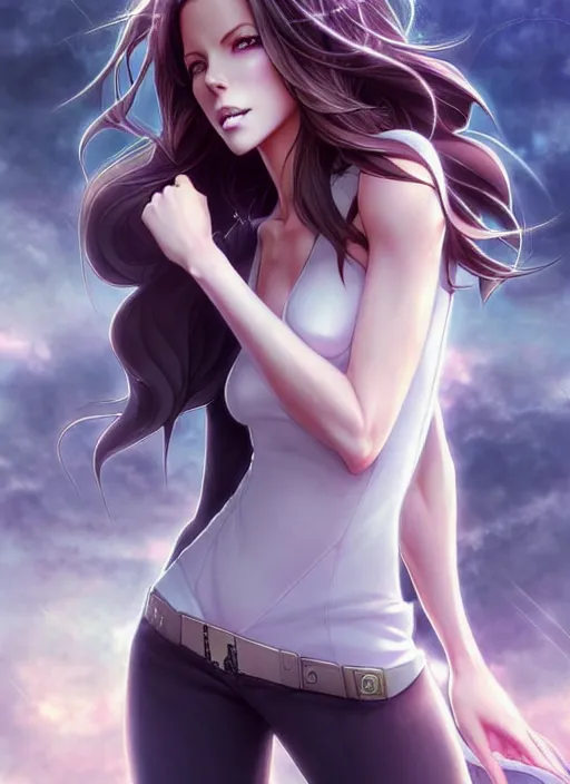 Prompt: beautiful city kate beckinsale, anime style only, scenery wallpaper aesthetic, pastel colors only, symmetrical face and full body, cinematic, dramatic, joyful, super detailed and intricate, hyper realistic, by artgerm, by kyoung hwan kim, by ralph mcquarrie, by yoshiyuki tomino