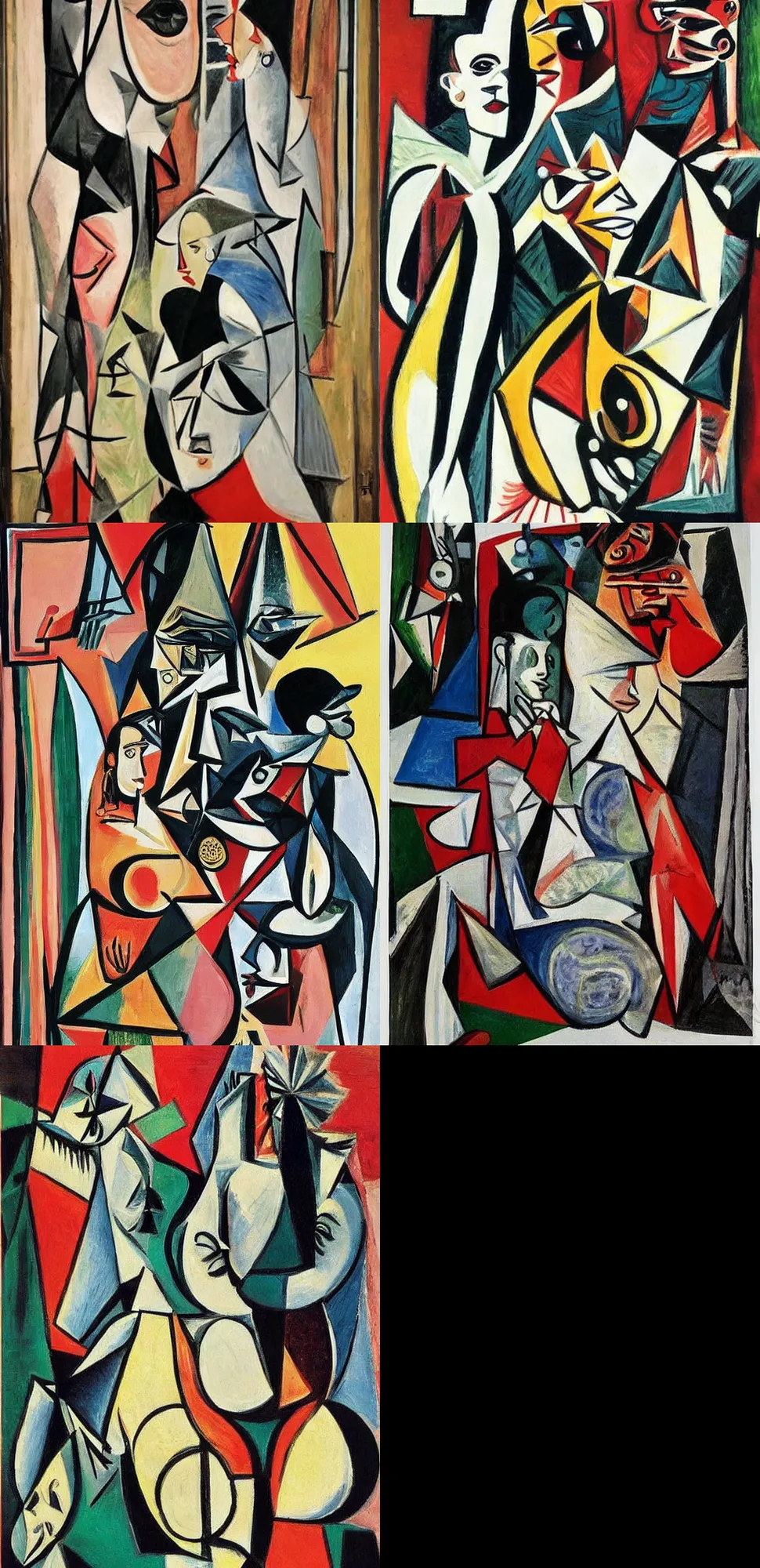 Prompt: a highly - detailed painting of a vogue magazine photoshoot by pablo picasso.