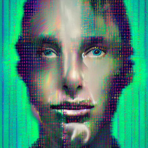 Image similar to expressive portrait of the digitally glitched soul, by Beksinsnki, maze, sharp focus