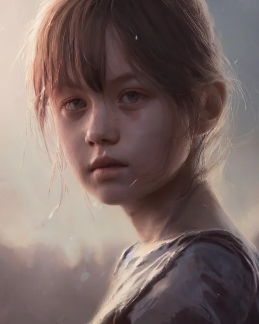 Prompt: A head and shoulder portrait of a young girl by Greg Rutkowski, Sung Choi, Mitchell Mohrhauser, Maciej Kuciara, Johnson Ting, Maxim Verehin, Peter Konig, final fantasy, 8k photorealistic, cinematic lighting, HD, high details, dramatic, dark atmosphere, trending on artstation