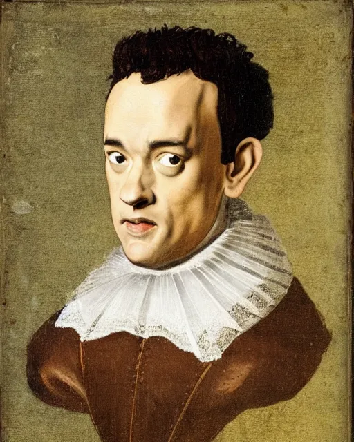 Image similar to a 1 6 0 0 s portrait of tom hanks