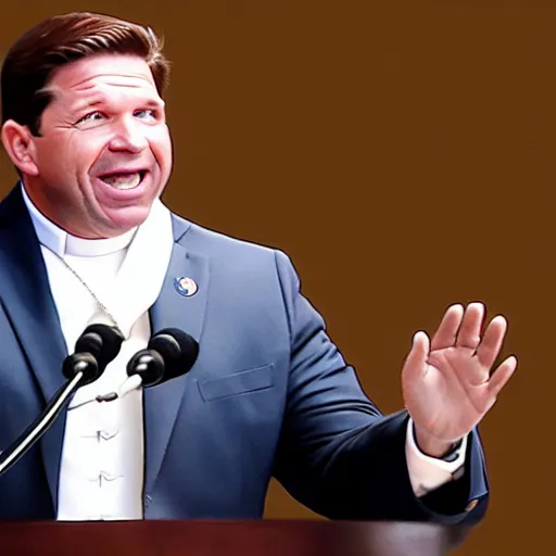 Image similar to Ron DeSantis as the Pope