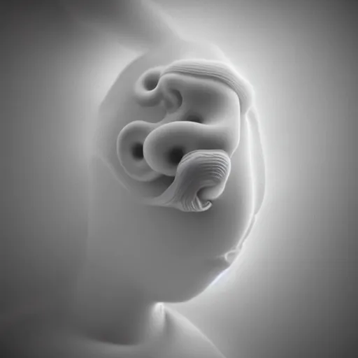 Image similar to clouded origins ( rca umbilical tendrils ), in the style of hiroya oku and riyoko ikeda and stanley kubrick, black and white, photorealistic, epic, super technical, 3 d render
