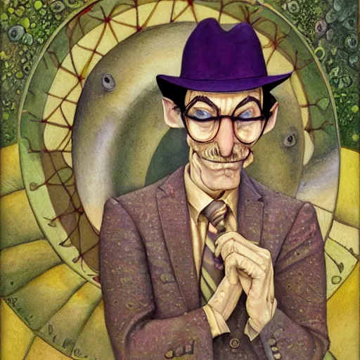 Prompt: Portrait of Waluigi, artwork by Daniel Merriam,