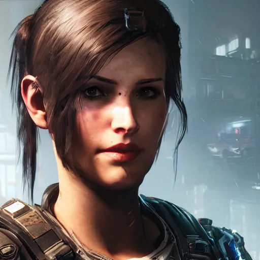 Image similar to random actress in gears of war destiny 2 overwatch witcher 3 god of war tomb raider cyberpunk 2 0 7 7 doom, highly detailed, extremely high quality, hd, 4 k, professional photographer, 4 0 mp, lifelike, top - rated, award winning, realistic, detailed lighting, detailed shadows, sharp, edited, corrected, trending