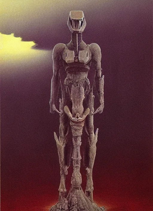 Image similar to halo unggoy grunt, in the style of zdzisław beksinski