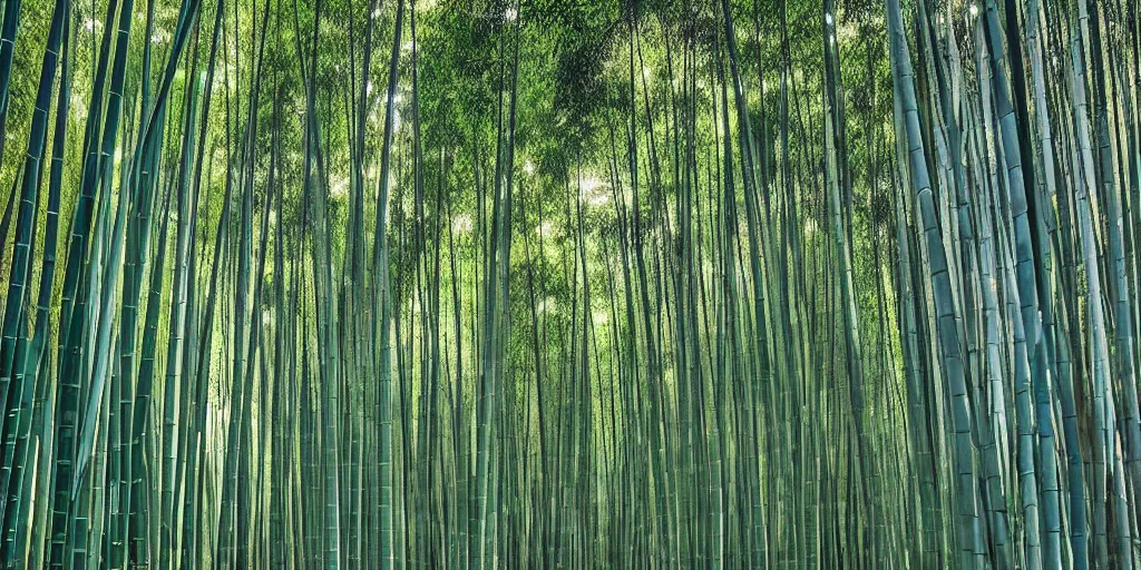 Image similar to award winning photo of a bamboo forest by Peter Lik, hdr