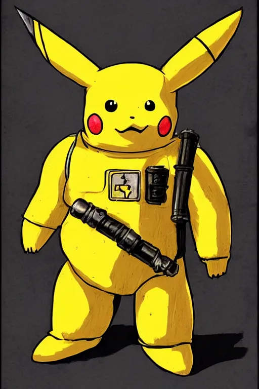 Image similar to portrait of pikachu as an imperial fists space marine, 4 0 k, concept art by wayne reynolds