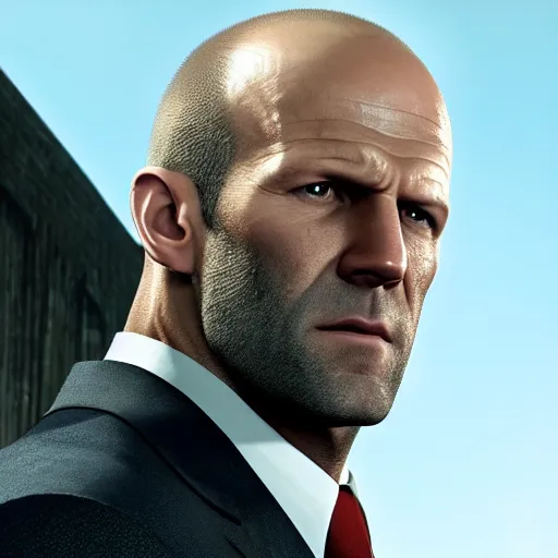 Image similar to jason statham in hitman 3 4 k quality super realistic