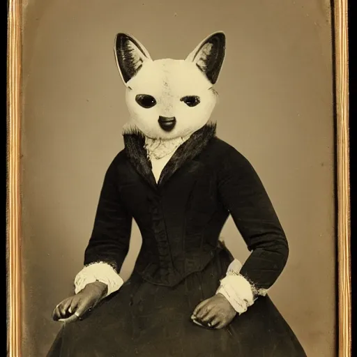 Prompt: an on photograph of a furry from the early 1 9 th century