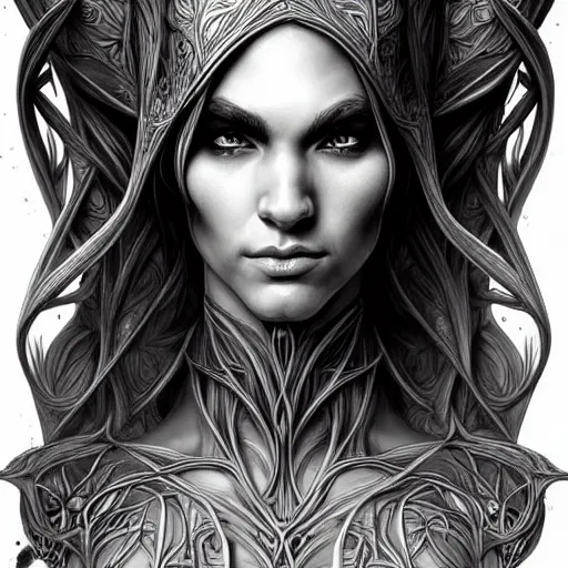 Image similar to digital art, centered head and shoulders of a elven ,intricate, veins, by James Jean and by artgerm , ultradetailed, charachter design, concept art, trending on artstation,