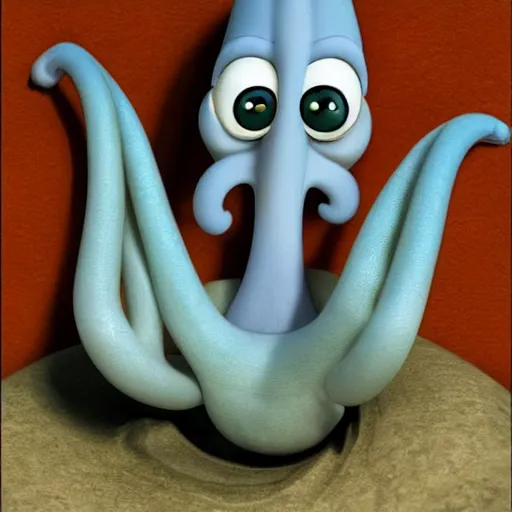 Image similar to squidward in real life, very realistic, very detailed, 4 k, photograph